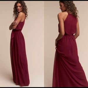 BHLDN Donna Morgan Merlot Bridesmaids Dress
